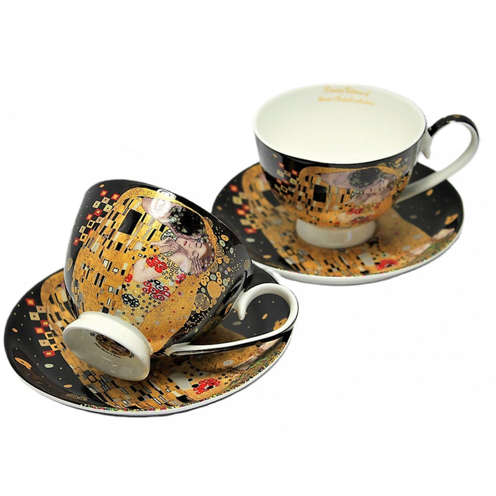 Set de 2 tasses en porcelaine Reine Isabelle, motif Baiser de Klimt, 250ml, W8KL356-22383