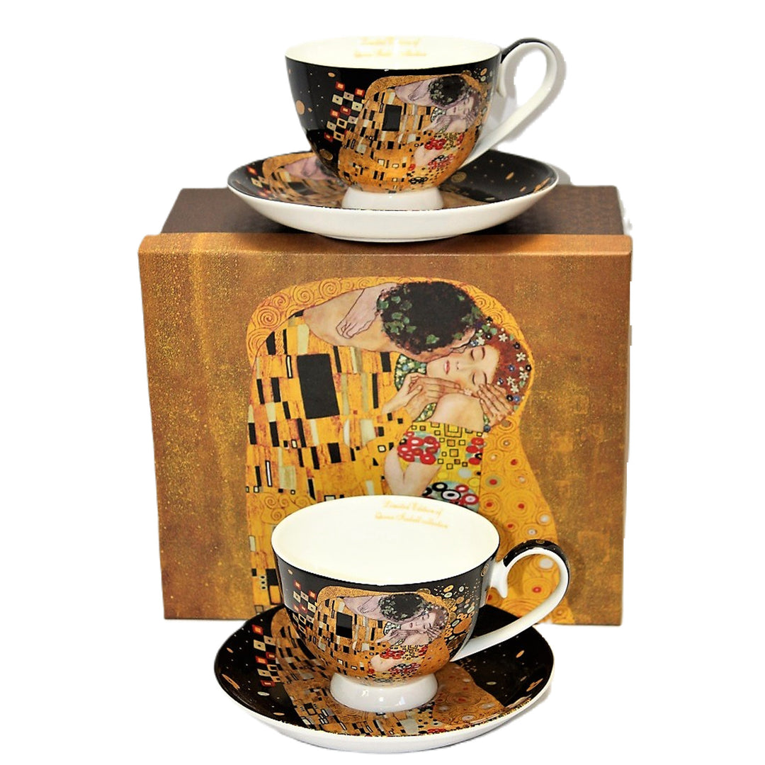 Set de 2 tasses en porcelaine Reine Isabelle, motif Baiser de Klimt, 250ml, W8KL356-22383