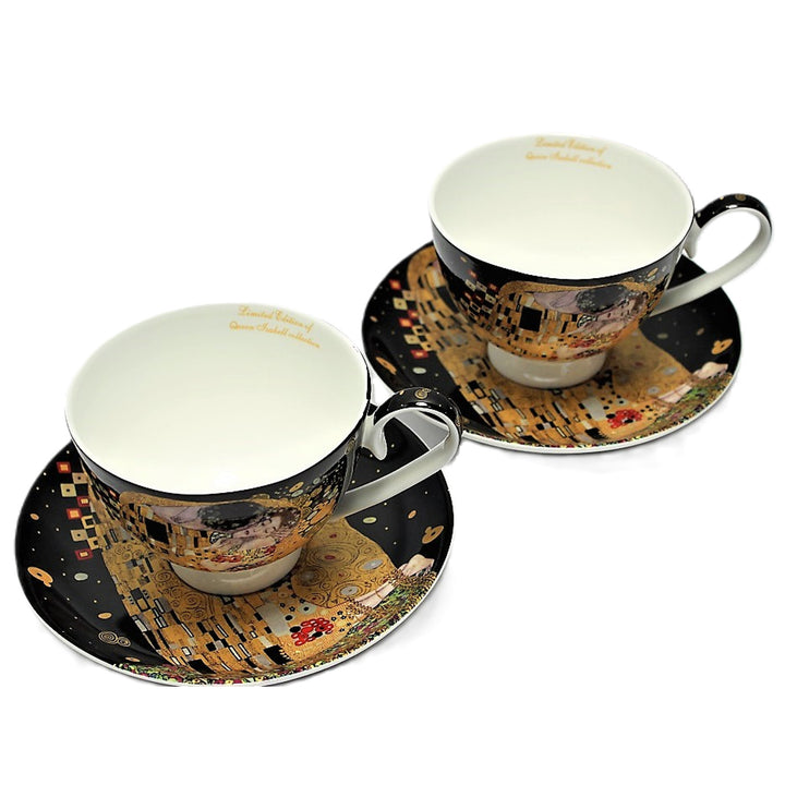 Set de 2 tasses en porcelaine Reine Isabelle, motif Baiser de Klimt, 250ml, W8KL356-22383