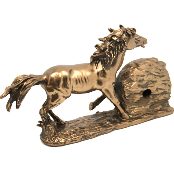 Figurine de cheval au galop, horloge, décoration de table marron, Reine Isabel
