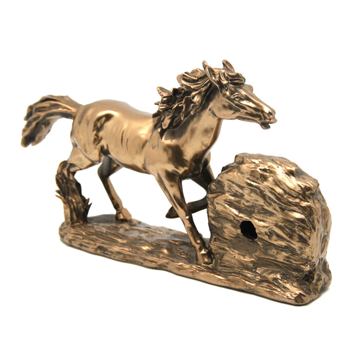 Figurine de cheval au galop, horloge, décoration de table marron, Reine Isabel