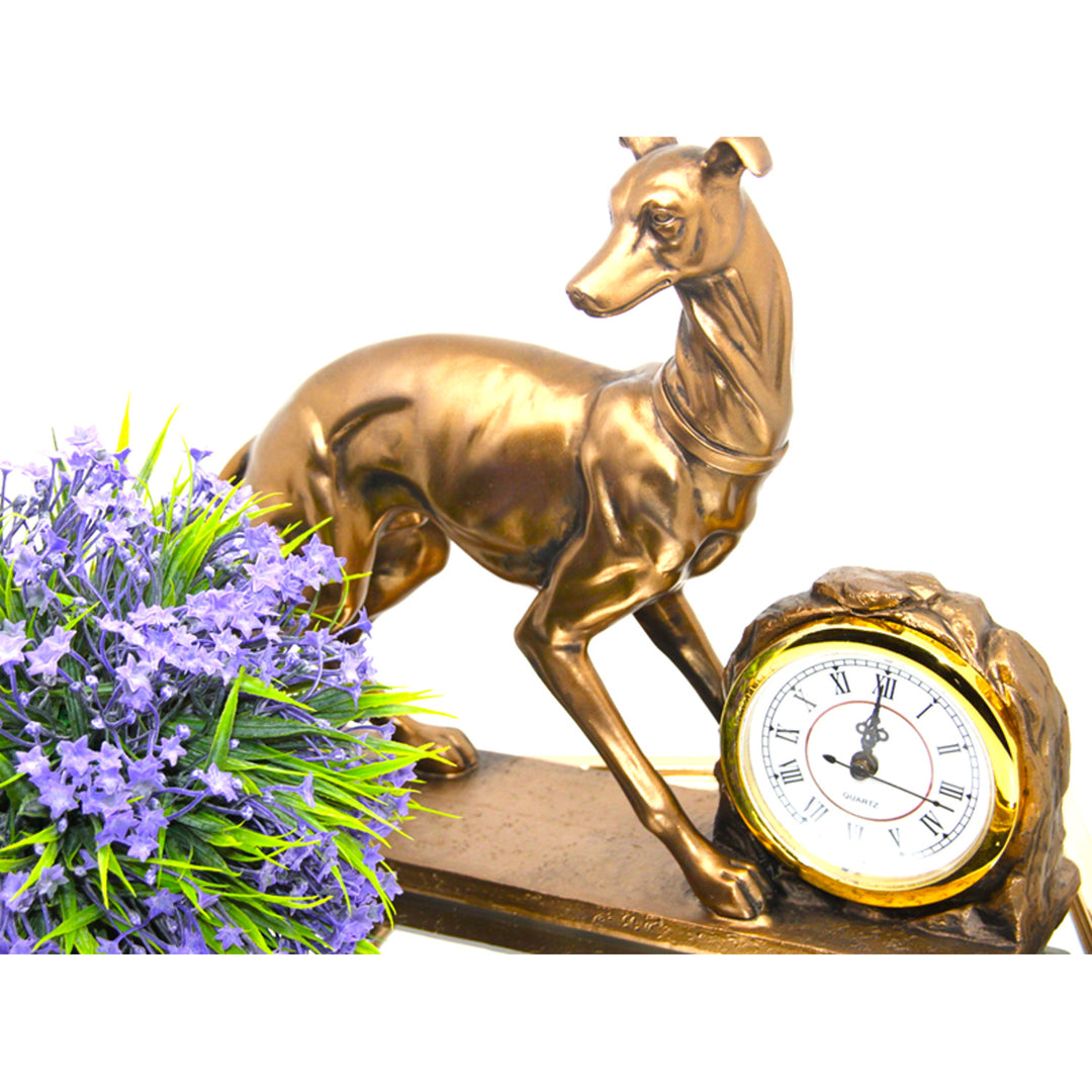 Figurine de chien, tableau, horloge, sculpture décorative en bronze, Reine Isabel