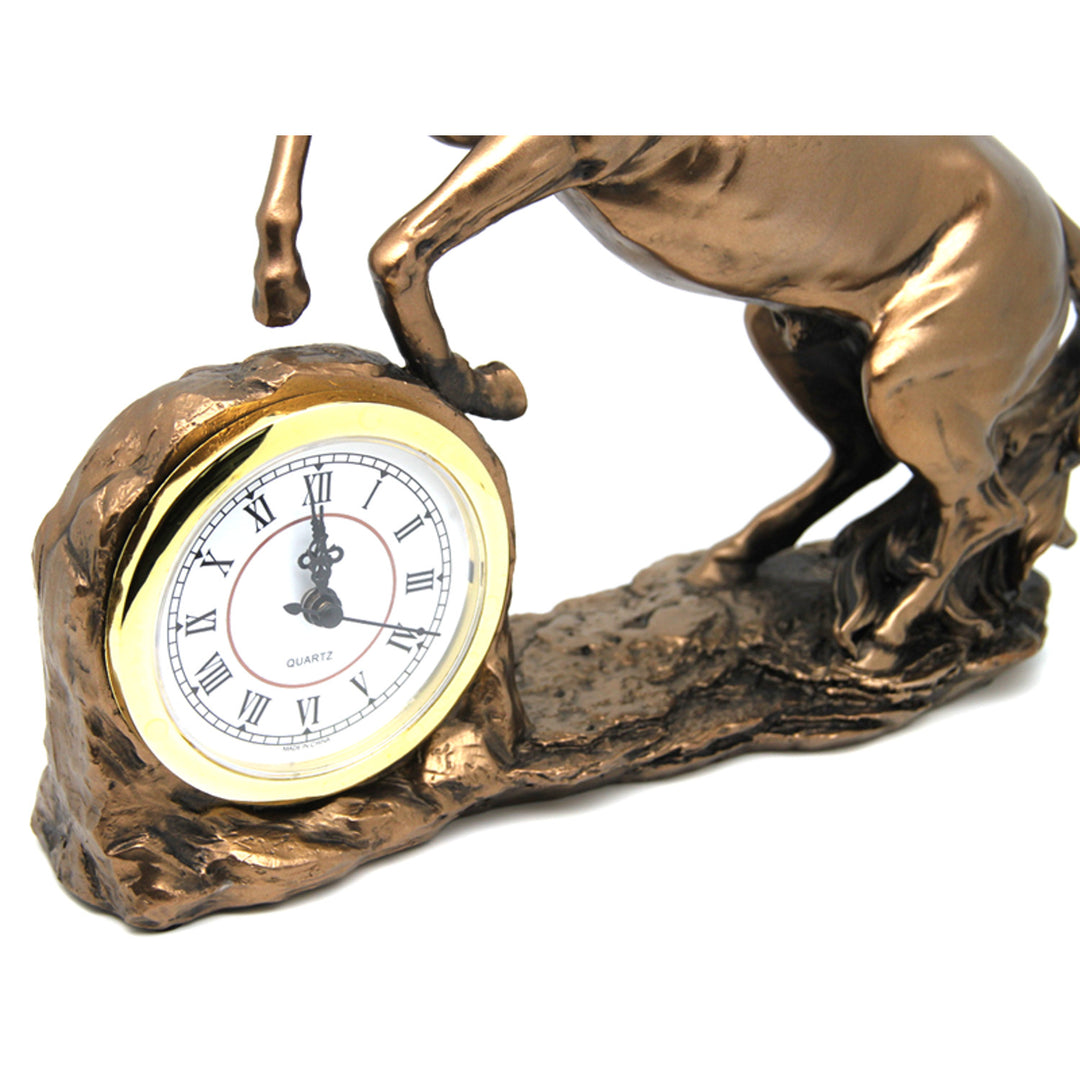 Figurine de cheval grimpant, horloge, sculpture en bronze, chiffres romains, reine Isabelle