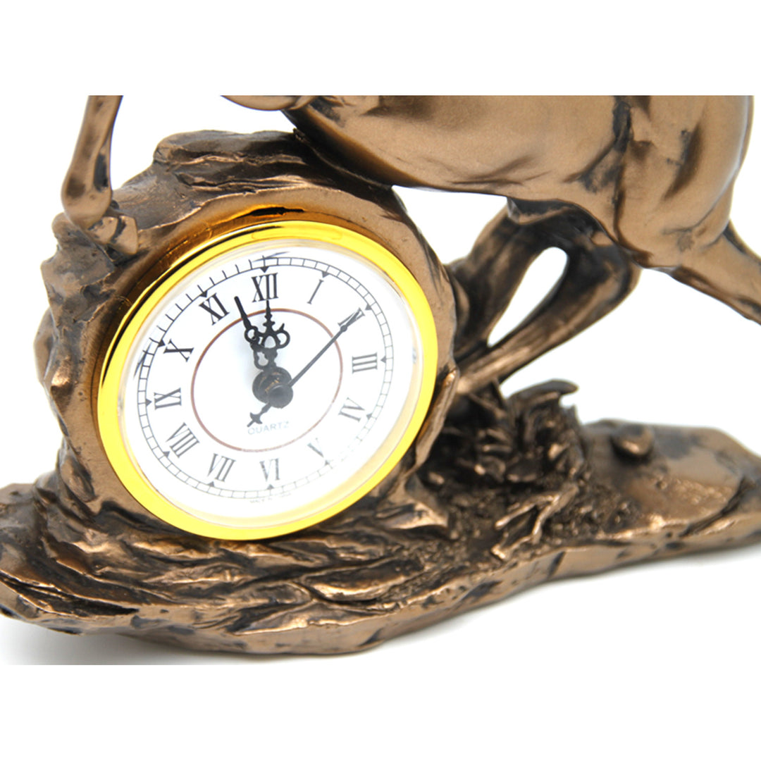 Figurine de cheval sauteur, horloge, décoration en bronze, Reine Isabel