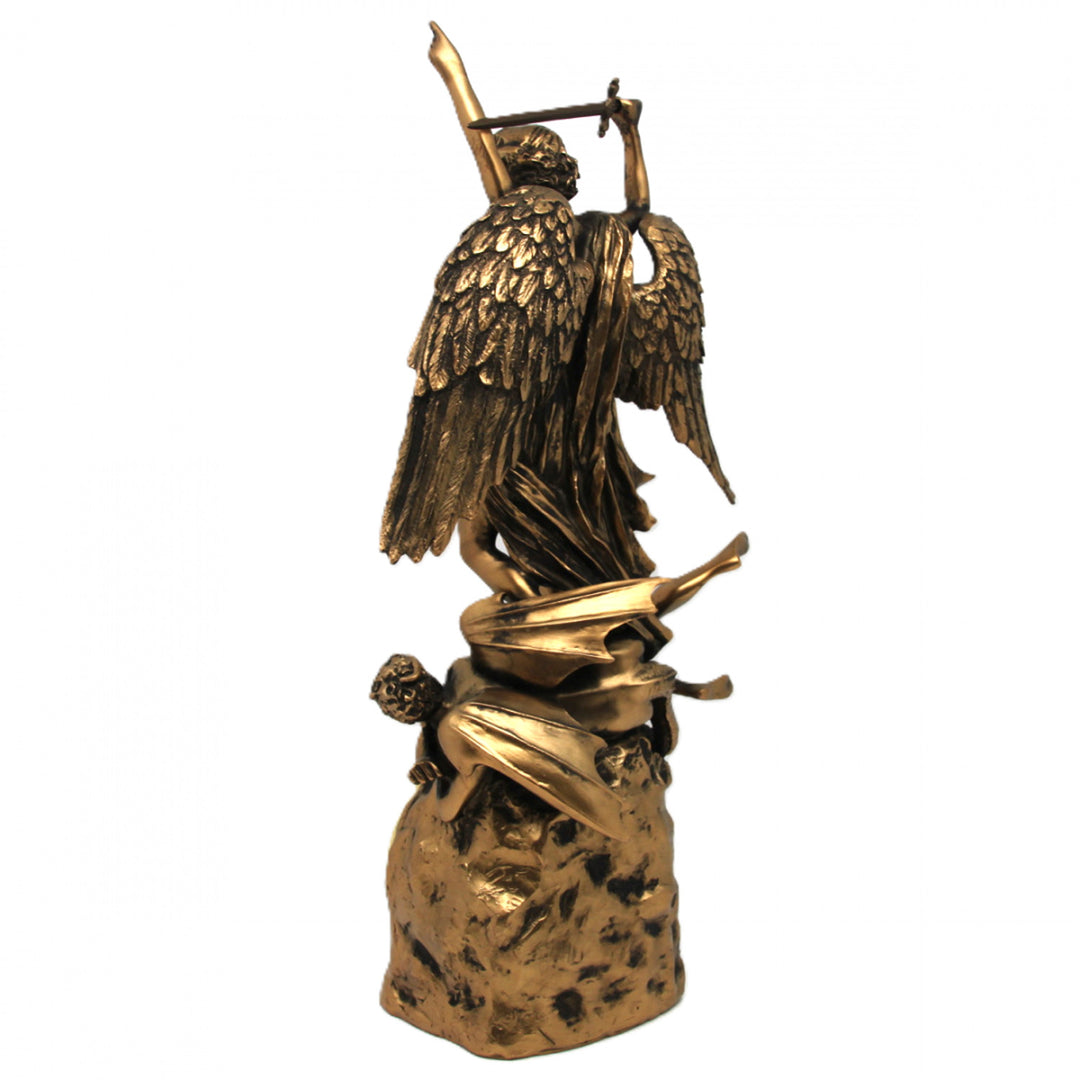 Figurine de l'archange Michel, horloge, sculpture religieuse en bronze, reine Isabelle
