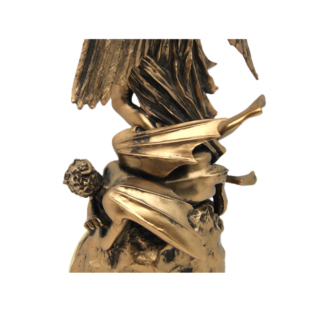 Figurine de l'archange Michel, horloge, sculpture religieuse en bronze, reine Isabelle