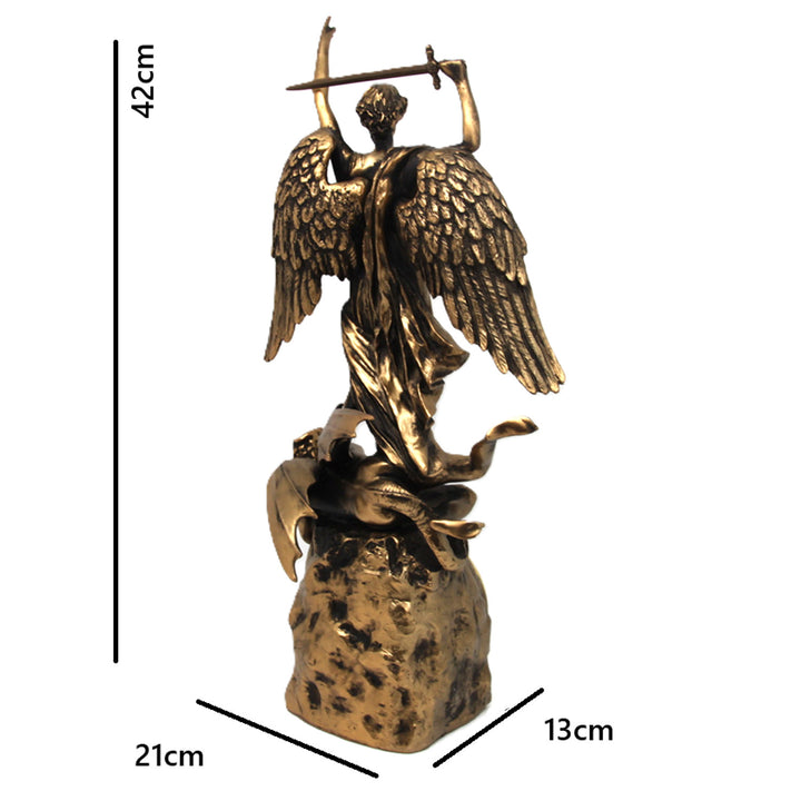 Figurine de l'archange Michel, horloge, sculpture religieuse en bronze, reine Isabelle