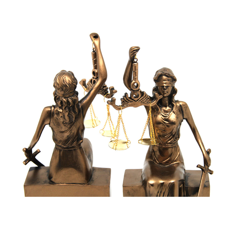 Figurines de Thémis avec balance et épée, repose-livres, reine Isabelle, 2 pièces