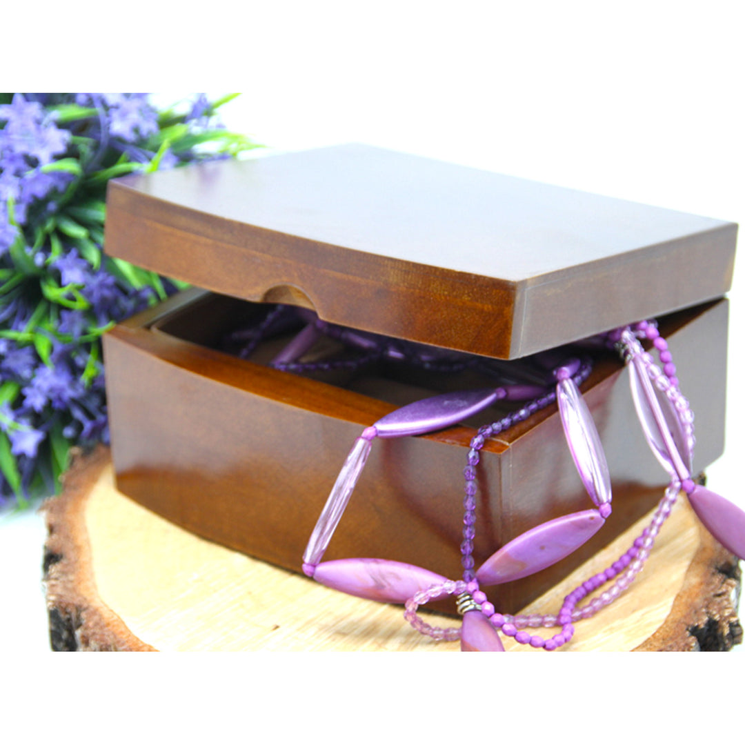 Boîte à bijoux, en bois, marron, organisateur, compartiments, Reine Isabel