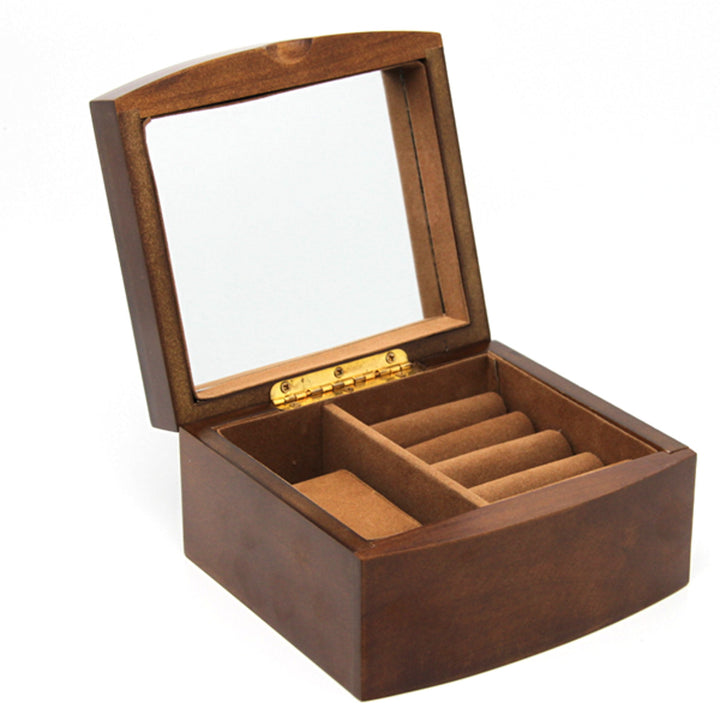 Boîte à bijoux, en bois, marron, organisateur, compartiments, Reine Isabel