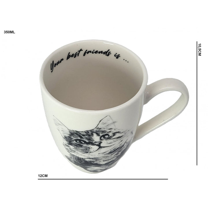 Tasse en porcelaine Reine Isabel, chat sibérien, 350ml, Q1-05201
