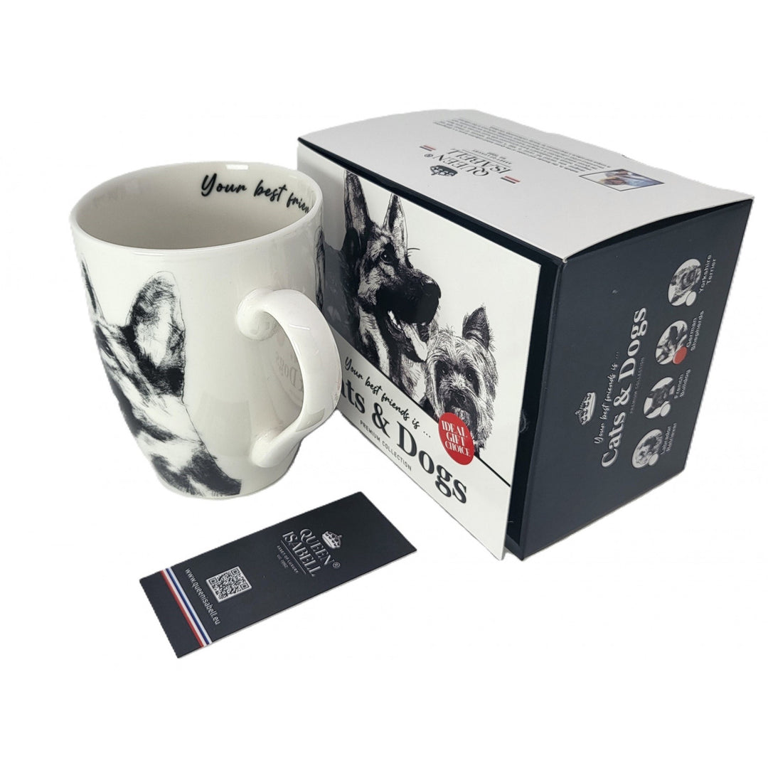 Tasse en porcelaine Reine Isabel, Berger allemand, 350ml, Q1-05232