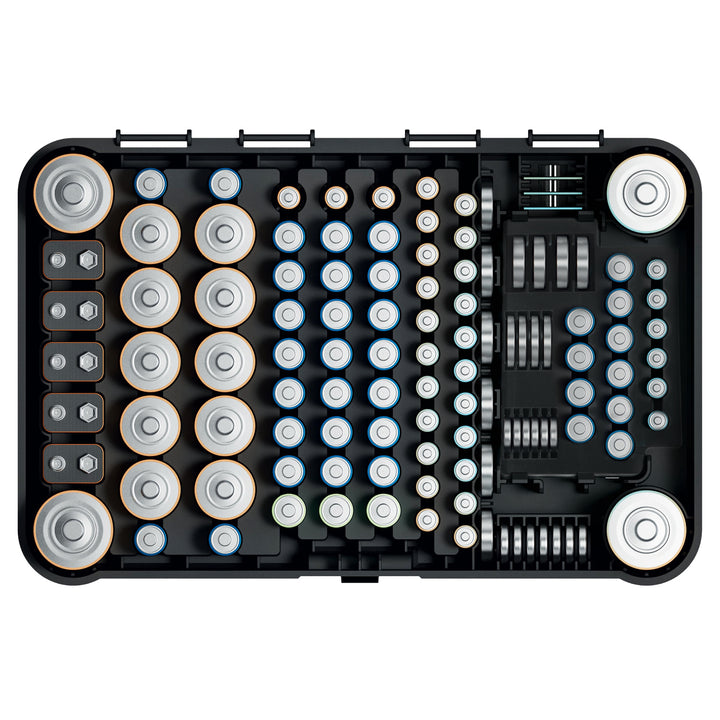 Organisateur de piles GreenBlue, couvercle transparent, 115 emplacements, Varta Box GB189, 3 pièces