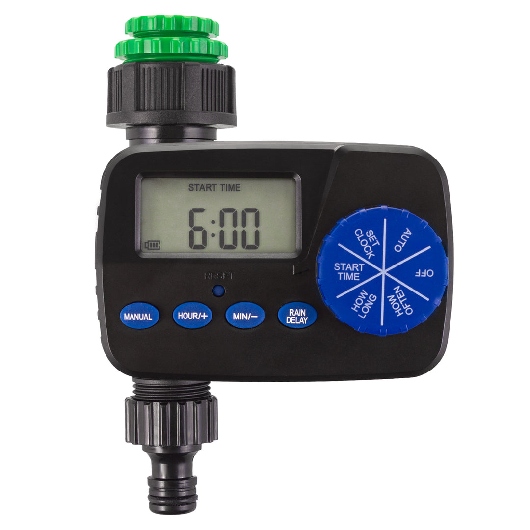 Programmateur d'irrigation électronique GreenBlue, programmateur, alimentation 2x1.5V AA, GB390 + 2x pile alcaline Varta Industrial AA