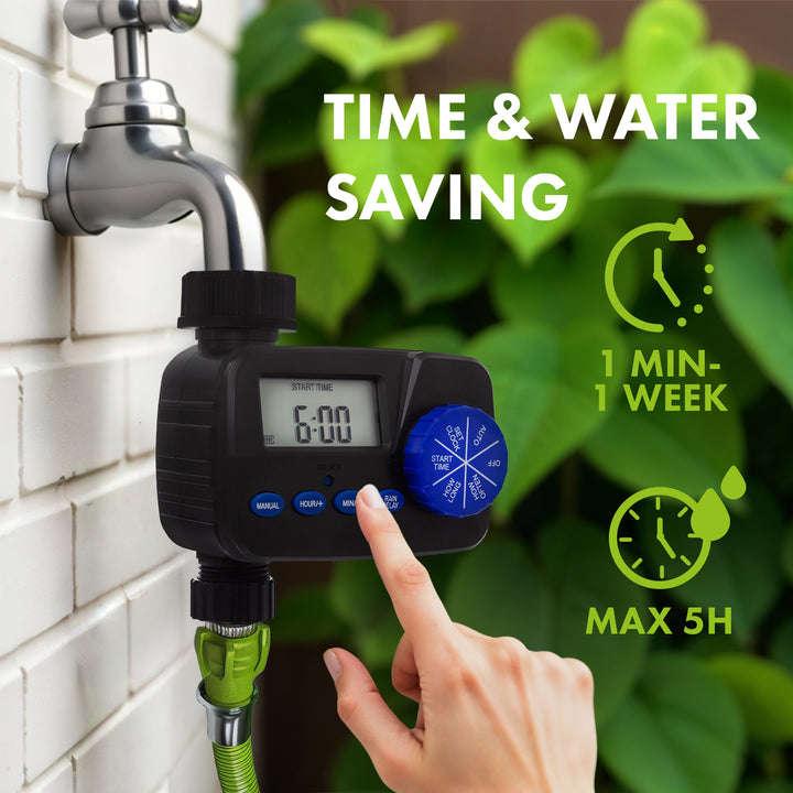 Programmateur d'irrigation électronique GreenBlue, programmateur, alimentation 2x1.5V AA, GB390 + 2x pile alcaline Varta Industrial AA