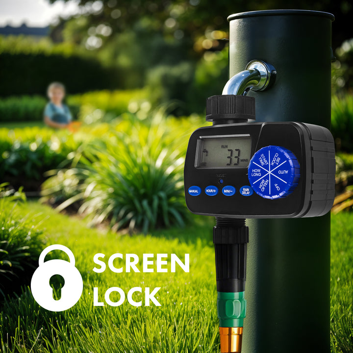 Programmateur d'irrigation électronique GreenBlue, programmateur, alimentation 2x1.5V AA, GB390 + 2x pile alcaline Varta Industrial AA