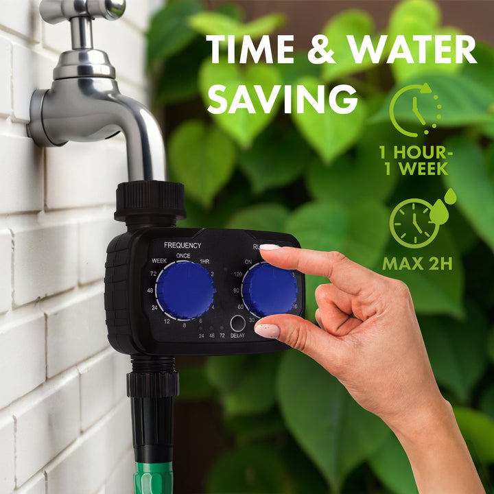 GreenBlue contrôleur électronique d'irrigation, programmateur, alimentation 2x 1.5V AA, GB391 + 2x Varta Industrial piles alcalines AA