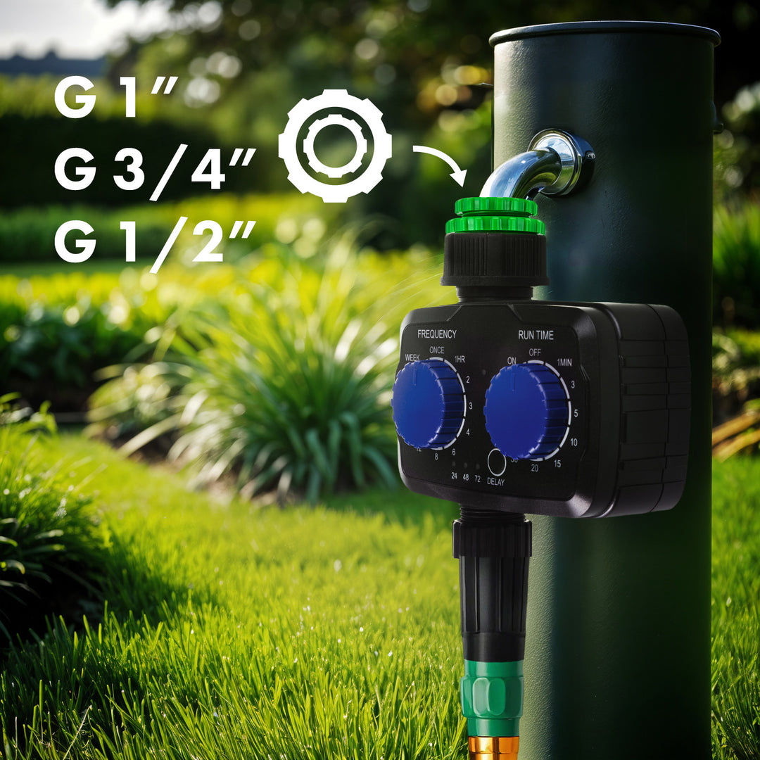 GreenBlue contrôleur électronique d'irrigation, programmateur, alimentation 2x 1.5V AA, GB391 + 2x Varta Industrial piles alcalines AA