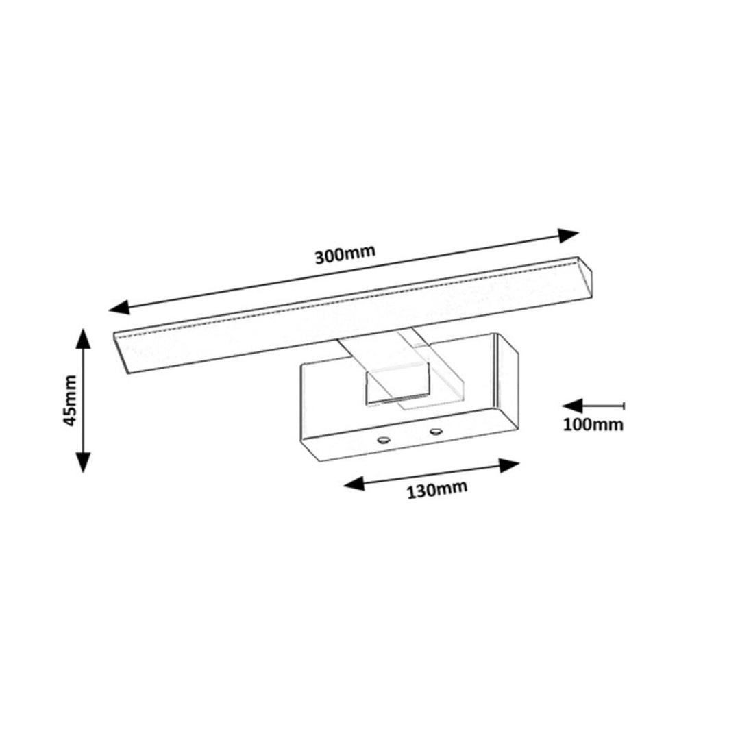 Lampe de salle de bains Rabalux, puissance 6W, blanc naturel 4000W, IP44. chrome, Loric