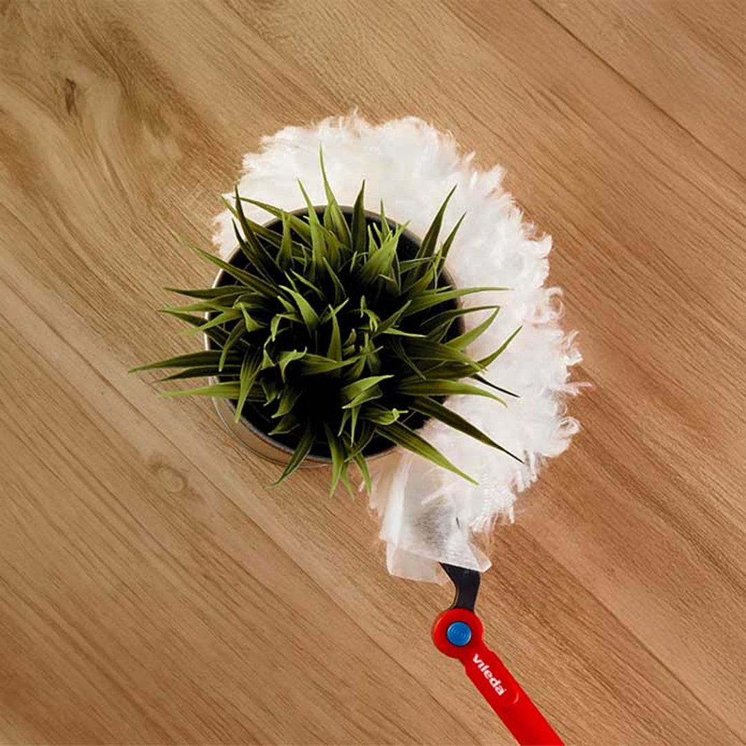 Vileda Flex&Catch balai dépoussiérant, long manche, 1 recharge incluse, antidérapant, tête flexible, 179434