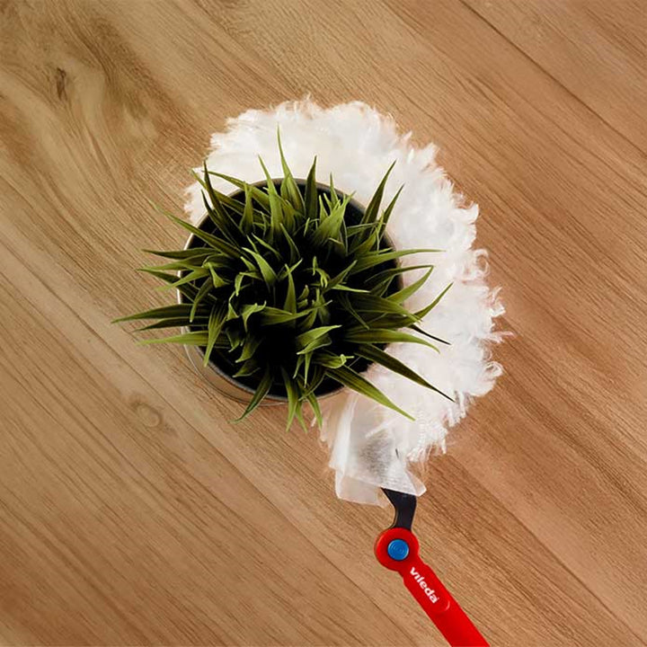 Vileda Flex&Catch balai dépoussiérant, long manche, 1 recharge incluse, antidérapant, tête flexible, 179434