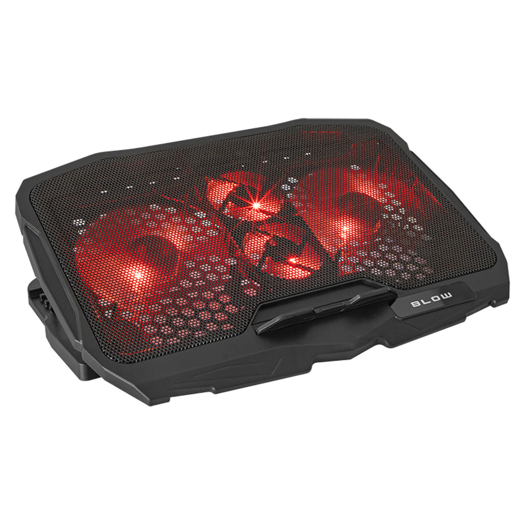 Support de refroidissement pour ordinateur portable Blow Hurricane, quatre ventilateurs, éclairage rouge, hub USB intégré