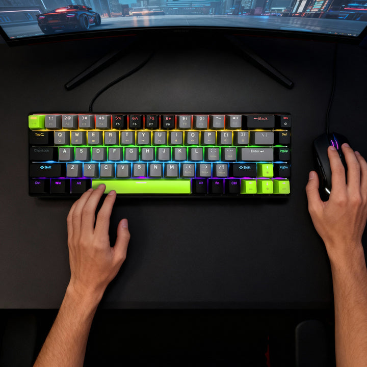 Clavier mécanique 60% RED CORE MX60 MT1260, éclairage des touches, Mediatech