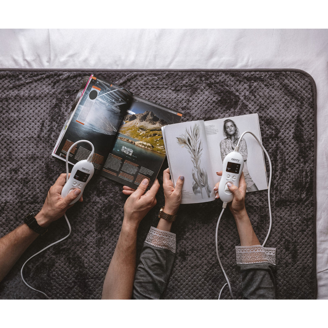 Couverture électrique Camry, pour 2 personnes, dimensions 150x160cm, 8 niveaux de chauffage, puissance 2 x 60W, gris, CR 7417