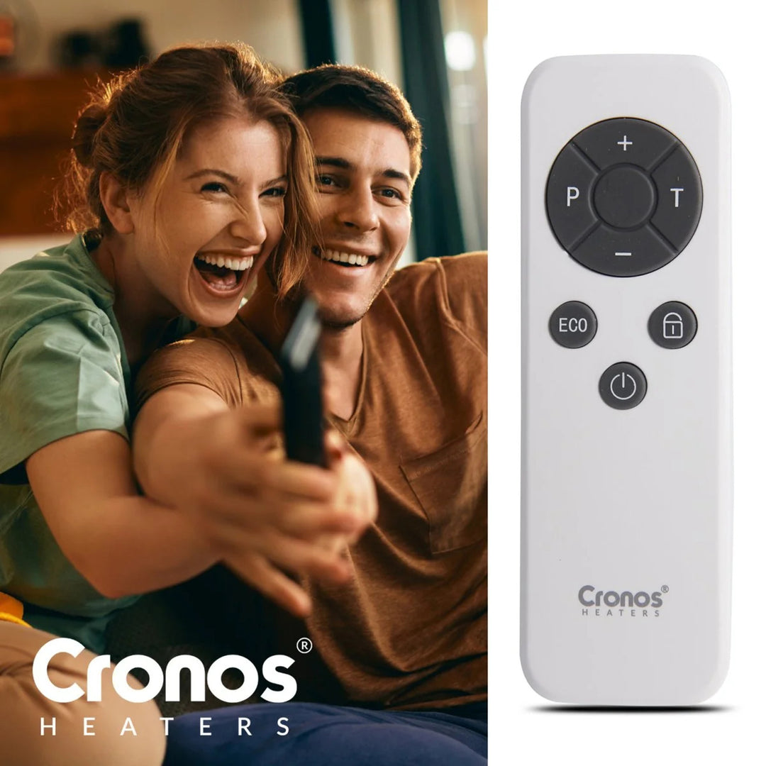 Chauffage infrarouge Cronos, 330W, blanc, anti-allergique, ultra-mince, surface mate, chauffe une surface jusqu'à 12m2, Synthelith PRO CRP-330TWP Blanc
