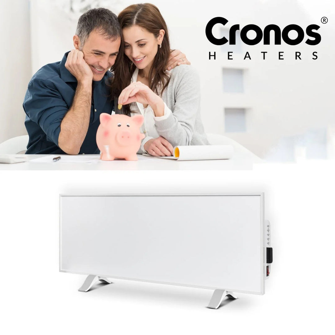 Chauffage infrarouge Cronos, 330W, blanc, anti-allergique, ultra-mince, surface mate, chauffe une surface jusqu'à 12m2, Synthelith PRO CRP-330TWP Blanc