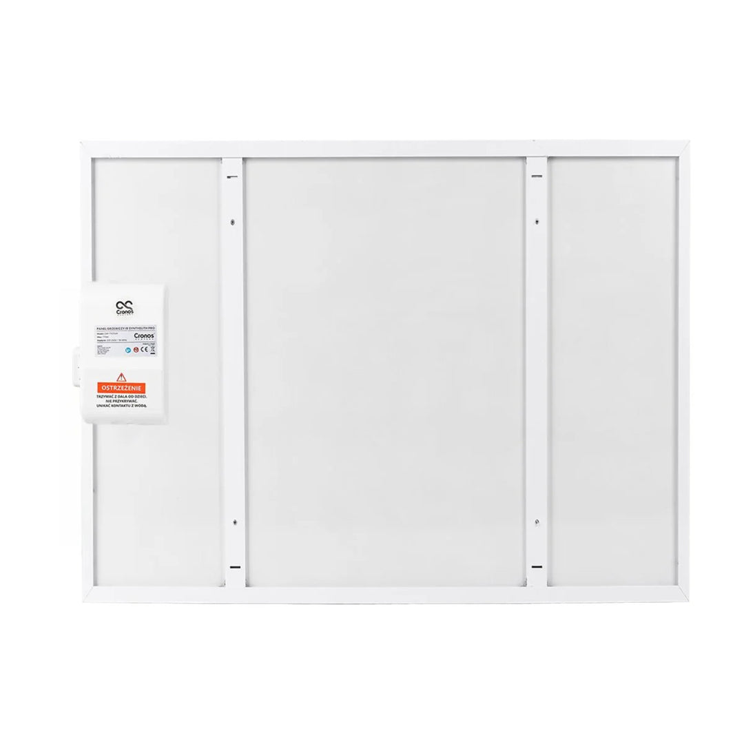 Chauffage infrarouge Cronos, 500W, blanc, anti-allergique, ultra-mince, surface mate, chauffe jusqu'à 14m2, Synthelith PRO CRP-500TWP Blanc