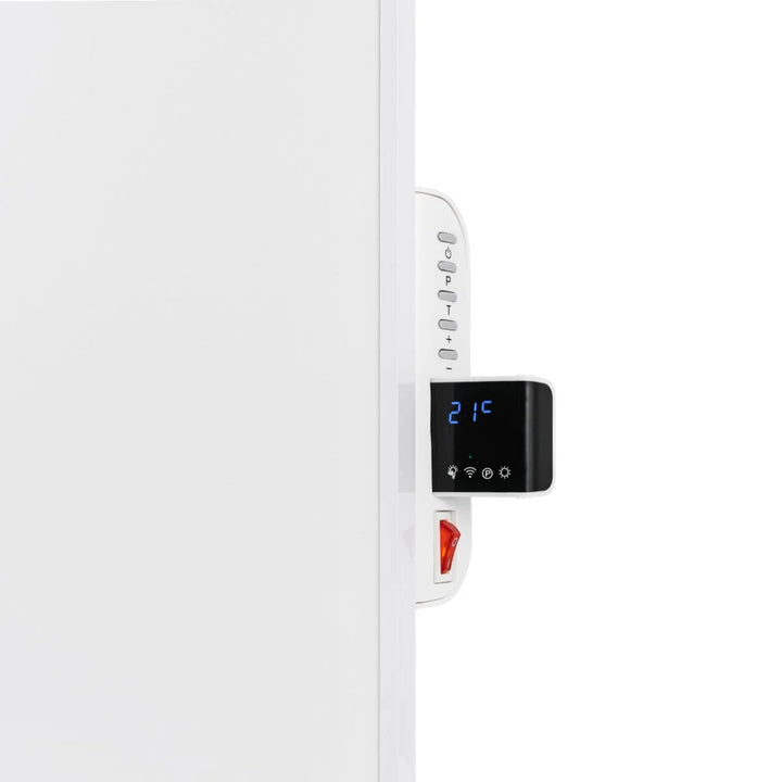 Chauffage infrarouge Cronos, 500W, blanc, anti-allergique, ultra-mince, surface mate, chauffe jusqu'à 14m2, Synthelith PRO CRP-500TWP Blanc
