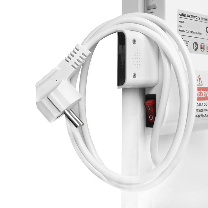 Chauffage infrarouge Cronos, 500W, blanc, anti-allergique, ultra-mince, surface mate, chauffe jusqu'à 14m2, Synthelith PRO CRP-500TWP Blanc