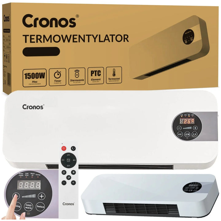 Rideau d'air à ventilateur Cronos, 1500W, faible consommation d'énergie, grand angle de soufflage, télécommande, HFH-201
