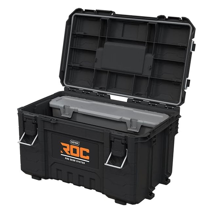 Boîte à outils Keter ROC Pro Gear 2.0, capacité de charge de 54 kg, équipée de poignées Pro Mount, organiseur inclus, possibilité de fixation murale, 256984