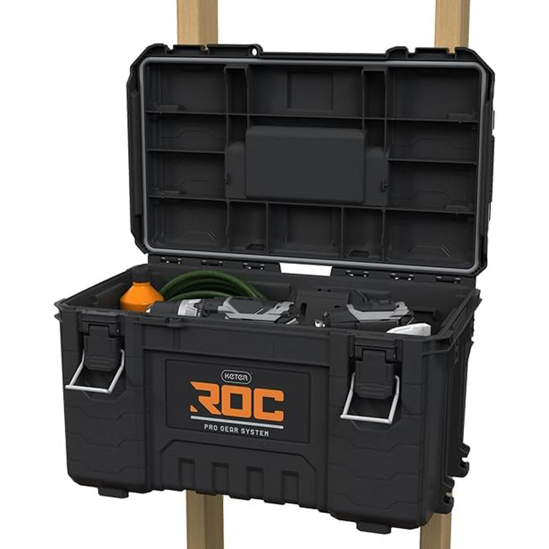 Boîte à outils Keter ROC Pro Gear 2.0, capacité de charge de 54 kg, équipée de poignées Pro Mount, organiseur inclus, possibilité de fixation murale, 256984
