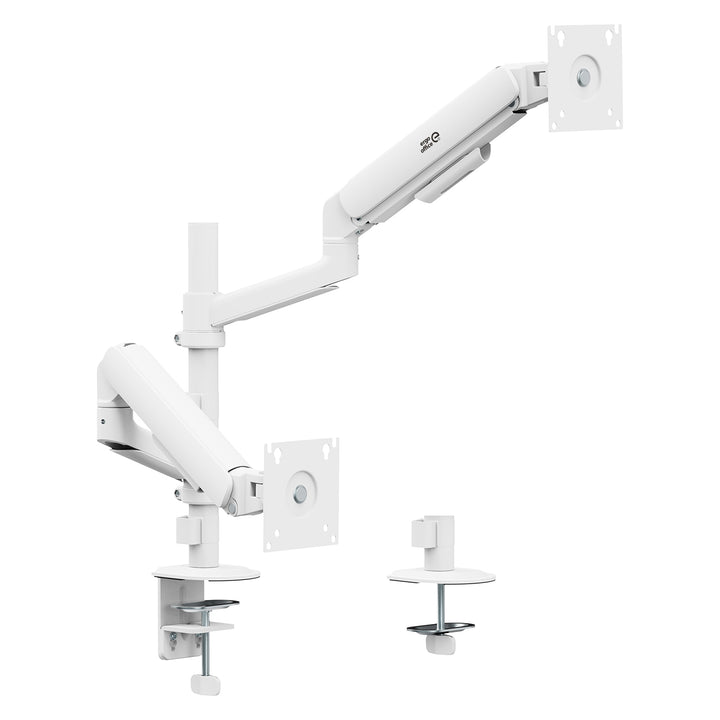 Support / fixation pour 2 écrans Ergo Office, vérin à gaz, 17"-32", 1-10 kg, blanc mat, ER-692 W