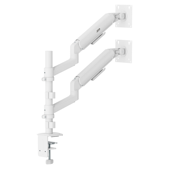 Support / fixation pour 2 écrans Ergo Office, vérin à gaz, 17"-32", 1-10 kg, blanc mat, ER-692 W
