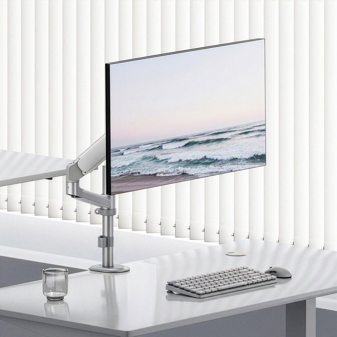 Support / fixation pour écran Ergo Office, vérin à gaz, 17"-32", 1-10 kg, blanc mat, VESA max. 100x100, ER-691 W
