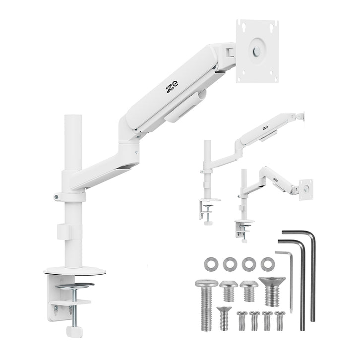Support / fixation pour écran Ergo Office, vérin à gaz, 17"-32", 1-10 kg, blanc mat, VESA max. 100x100, ER-691 W