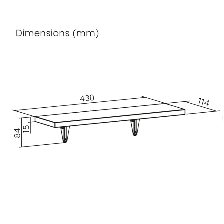 Tablettes murales Maclean, jeu de 12 pièces, 8kg max, pour montage mural, MC-331