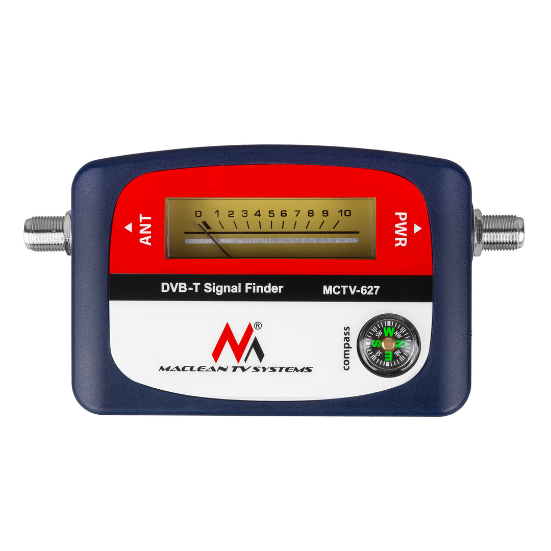 Compteur TV DVB-T Maclean, étui, câble 25 cm F-F, MCTV-627 + 10x AA Varta Industrial batteries