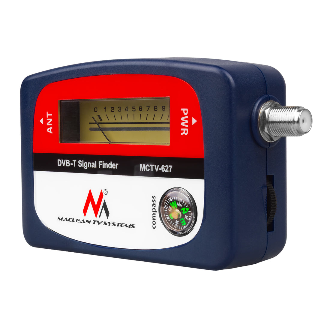 Compteur TV DVB-T Maclean, étui, câble 25 cm F-F, MCTV-627 + 10x AA Varta Industrial batteries