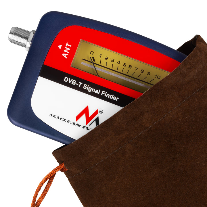 Compteur TV DVB-T Maclean, étui, câble 25 cm F-F, MCTV-627 + 10x AA Varta Industrial batteries