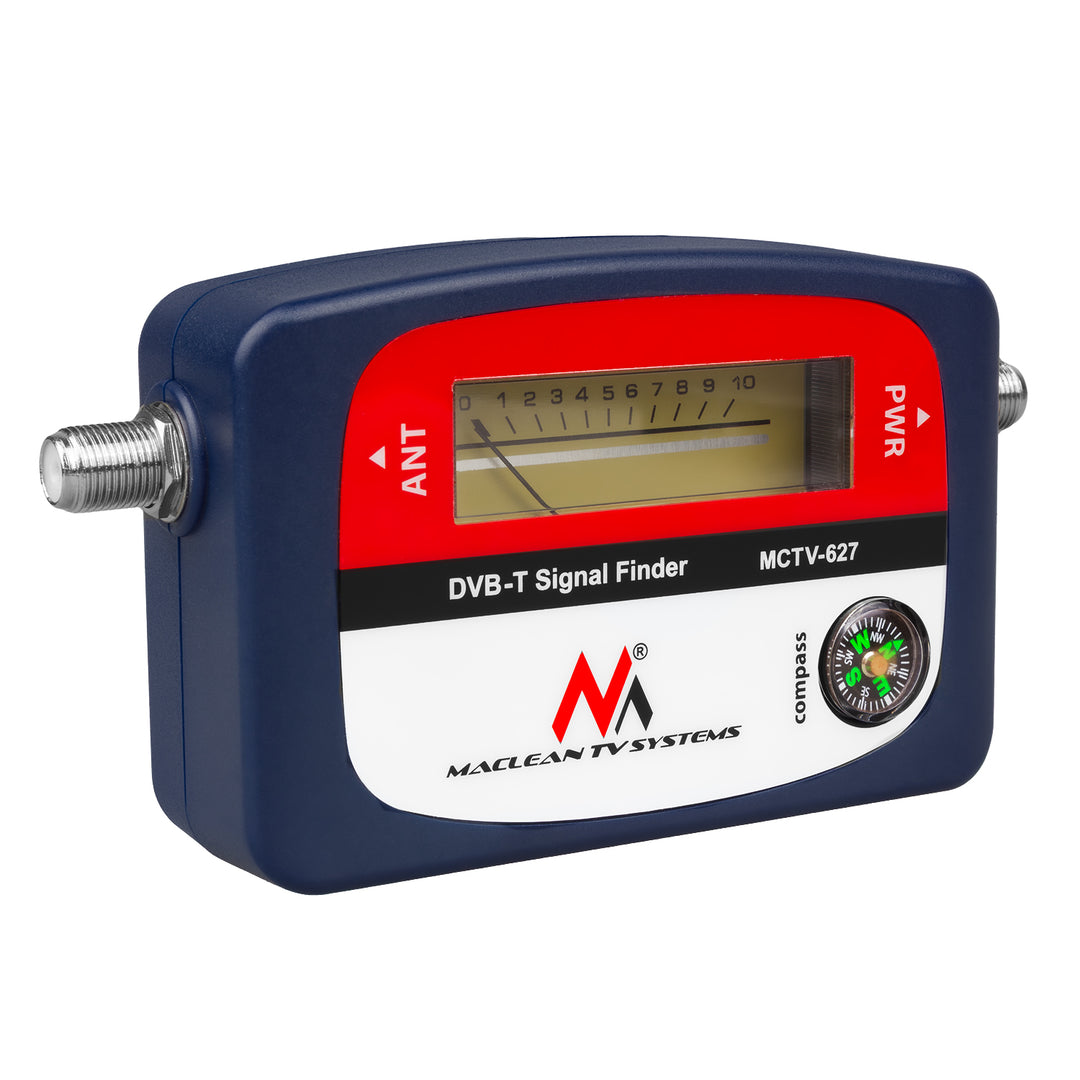Compteur TV DVB-T Maclean, étui, câble 25 cm F-F, MCTV-627 + 10x AA Varta Industrial batteries