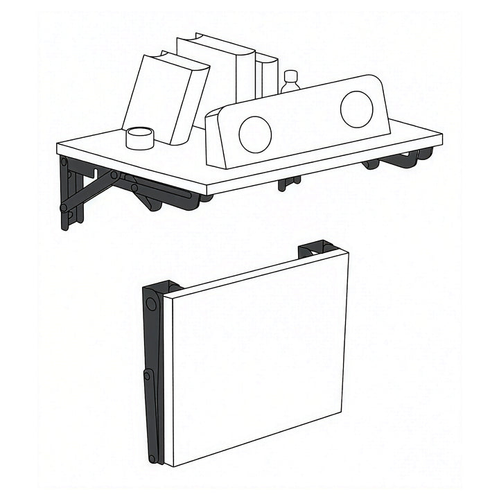 Support rabattable pour étagère murale Maclean, min. 350 mm, max. 700 mm, max. 50 kg, 2 pièces, MC-196