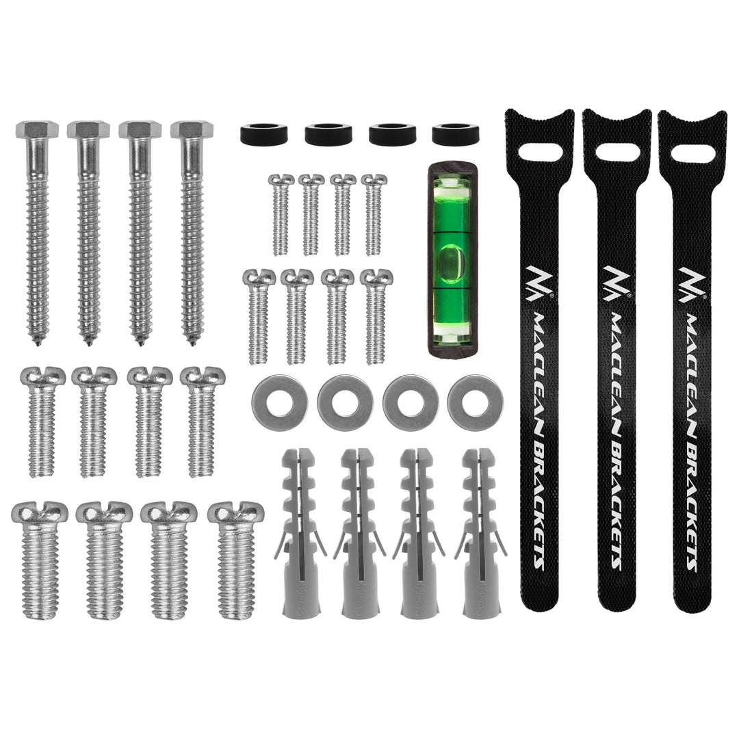Support / fixation pour téléviseur Maclean, VESA max. 200x200, 13-43", jusqu'à 45 kg, noir, inclinaison réglable de 0° à -8°, MC-186
