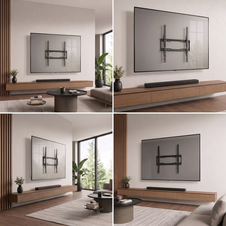 Support / fixation pour téléviseur Maclean, VESA max. 400 x 400, 32-75", jusqu'à 45 kg, noir, réglage de l'inclinaison 0°~-8°, MC-187