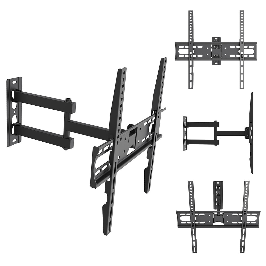 Support / fixation pour téléviseur Maclean, VESA max. 400x400, 32-55 pouces, jusqu'à 30 kg, noir, réglage de l'inclinaison de +2° à -10° et de la rotation de +90° à -90°, MC-191