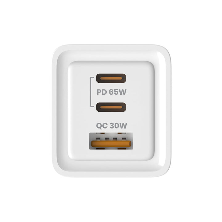 Chargeur secteur Savio, 1x USB-A, 2x USB-C, GaN, 65W, blanc, SAVLA-07